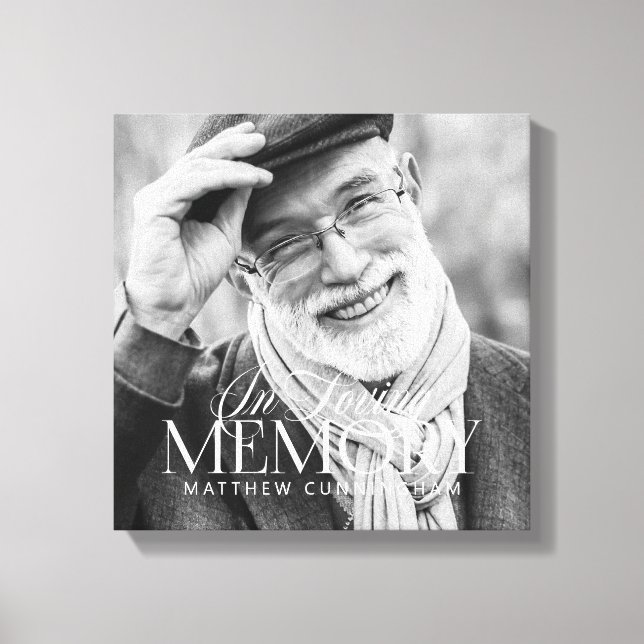 Memorial Loving Memory Simple Modern Photo Canvas Print (Front)