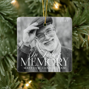 Memorial Loving Memory Simple Modern Photo Ceramic Ornament