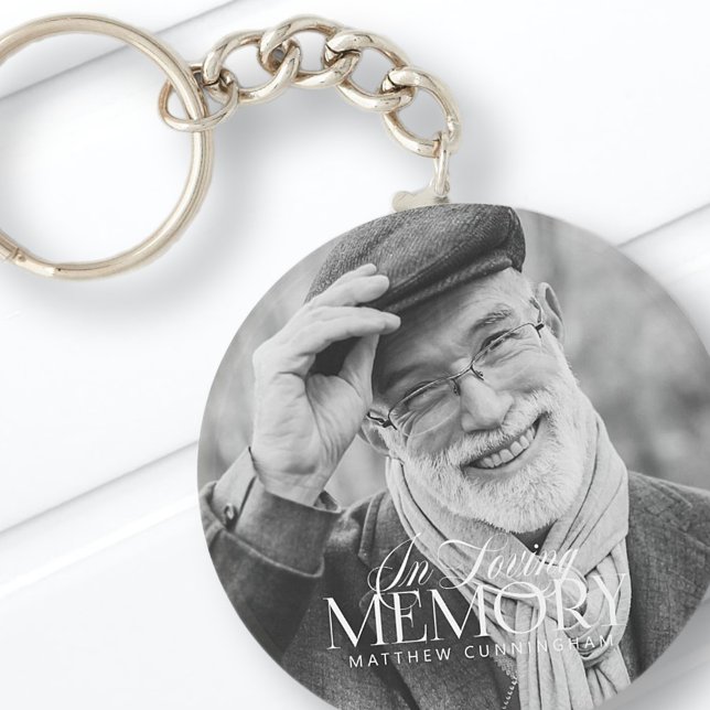 Memorial Loving Memory Simple Modern Photo Key Ring (Creator Uploaded)