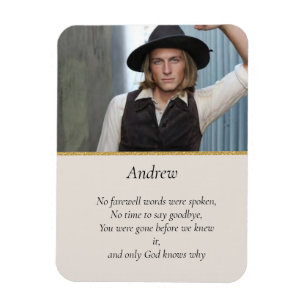 Memorial Magnet for a Sudden Death