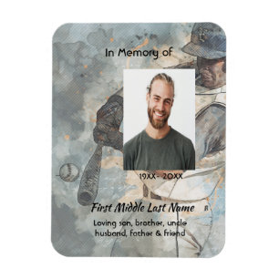  Memorial Memory Card Baseball Sport Magnet