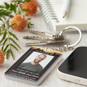 Memorial Memory Card Father Son Fishing Fisherman Key Ring