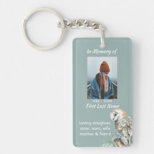  Memorial Memory Watercolor Barn Owl Bird Key Ring