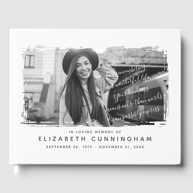 Memorial Modern and Simple Photo Frame Guest Book (Front)