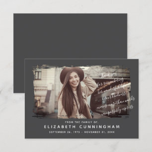 Memorial Modern and Simple Photo Frame Thank You Card