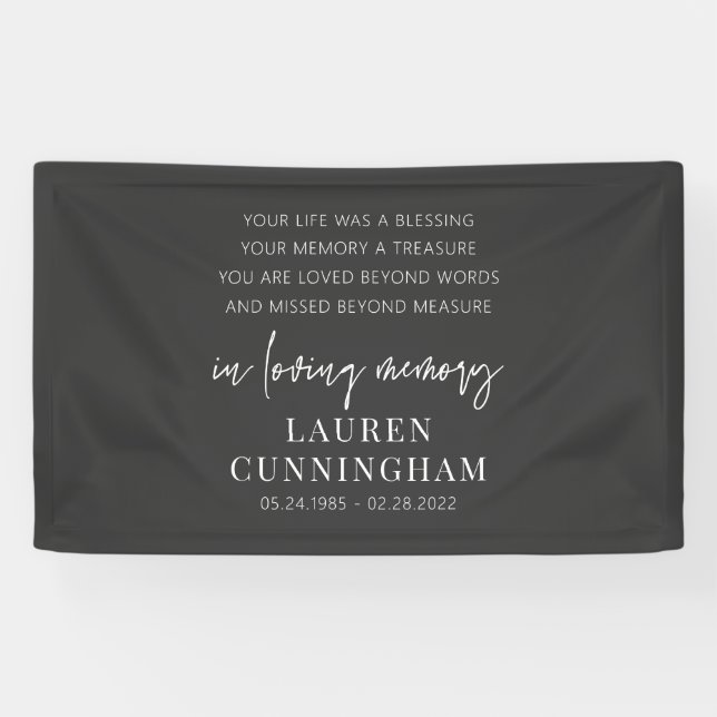 Memorial Modern Elegant Simple Chic Banner (Horizontal)