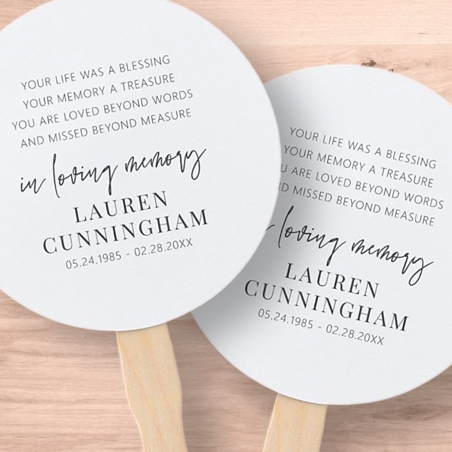 Memorial Modern Elegant Simple Chic Hand Fan (Creator Uploaded)
