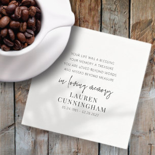 Memorial Modern Elegant Simple Chic Napkin