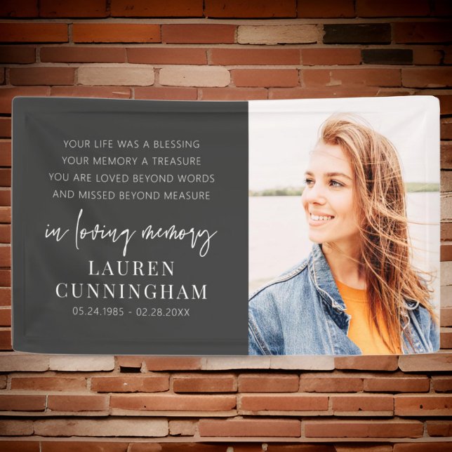 Memorial Modern Elegant Simple Chic Photo Banner (Creator Uploaded)