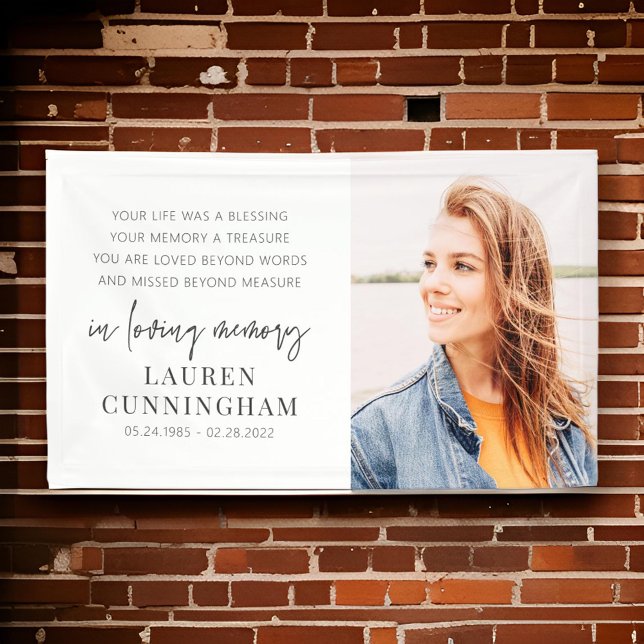 Memorial Modern Elegant Simple Chic Photo Banner (Creator Uploaded)
