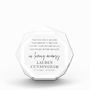 Memorial Modern Elegant Simple Chic Photo Block