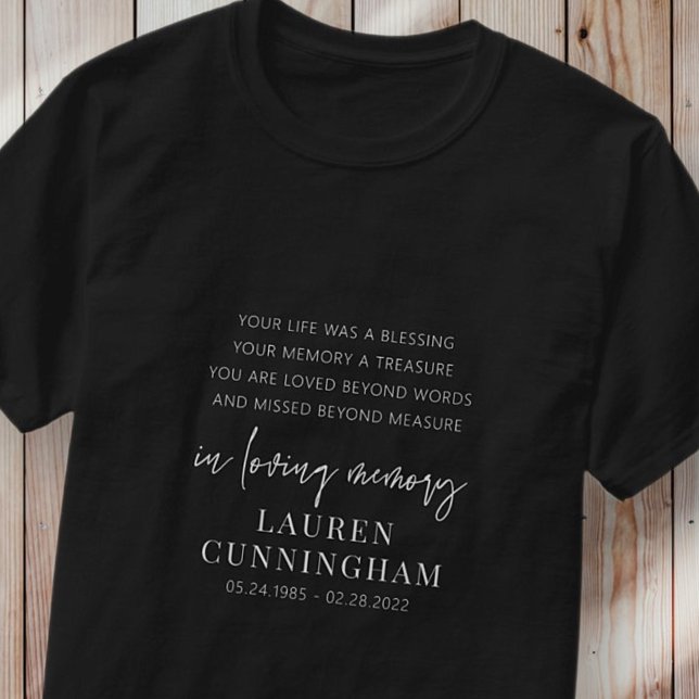 Memorial Modern Elegant Simple Chic T-Shirt (Creator Uploaded)