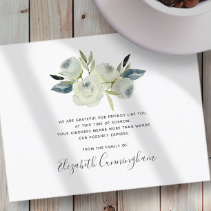 Memorial Modern Floral Flower Foliage Botanicals Thank You Card