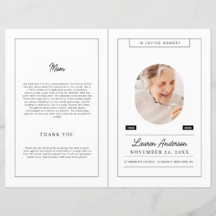 Memorial Modern Minimalist Black and White Program