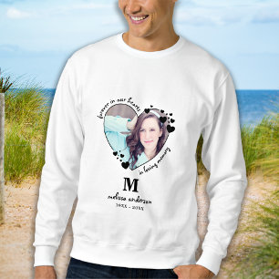 Memorial Modern Monogram Custom Heart Photo Sweatshirt