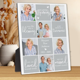 Memorial Modern Personalised Poem 6 Multi Photo Plaque
