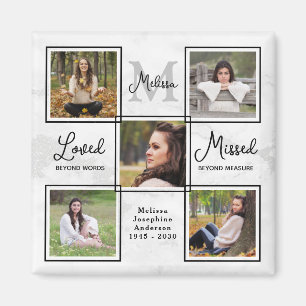 Memorial Modern Remembrance Unique Photo Collage Magnet