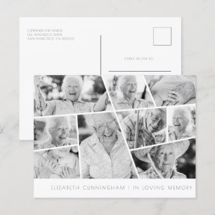Memorial Modern Simple Chic 9 Photo Collage Postcard