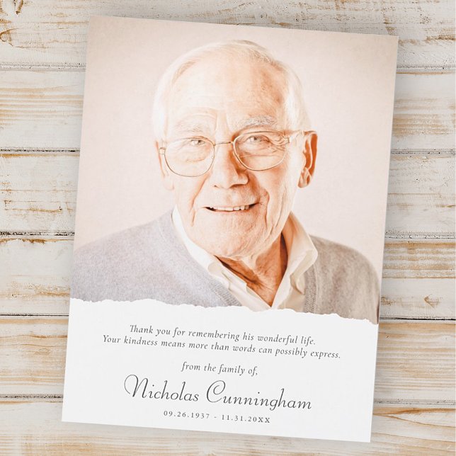 Memorial Modern Simple Elegant Chic Thank You Card (Creator Uploaded)