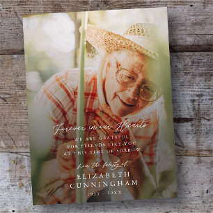 Memorial Modern Simple Forever in our Hearts Photo Postcard