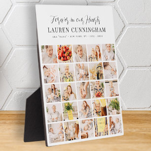 Memorial Modern Simple Minimalist 25 Photo Collage Plaque