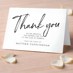 Memorial Modern Simple Minimalist Black & White Card