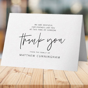 Memorial Modern Simple Minimalist Black & White Card