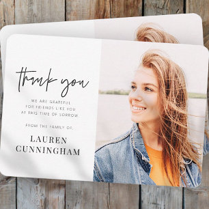 Memorial Modern Simple Minimalist Chic Photo Thank You Card