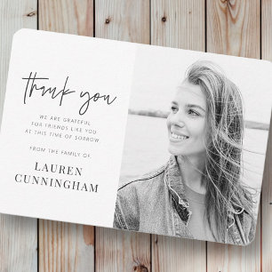 Memorial Modern Simple Minimalist Chic Photo Thank You Card