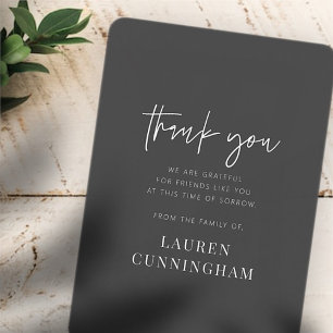 Memorial Modern Simple Minimalist Chic Thank You Card