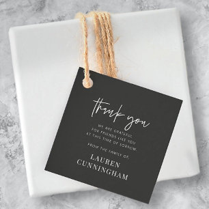 Memorial Modern Simple Minimalist Chic Thank You Favour Tags