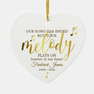 Memorial Music Quote Remembrance Keepsake Ceramic Ceramic Tree Decoration