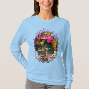 Memorial My Angel has Four Paws Flowers PM0001 T-Shirt