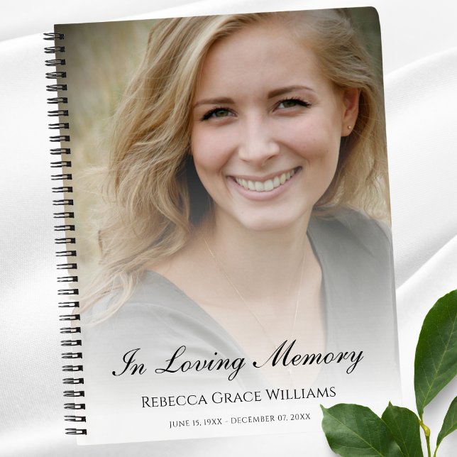 Memorial or Funeral Guest Book Notebook (Photo Memorial Book)
