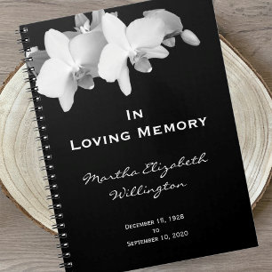 Memorial or Funeral Guest Book Notebook Floral
