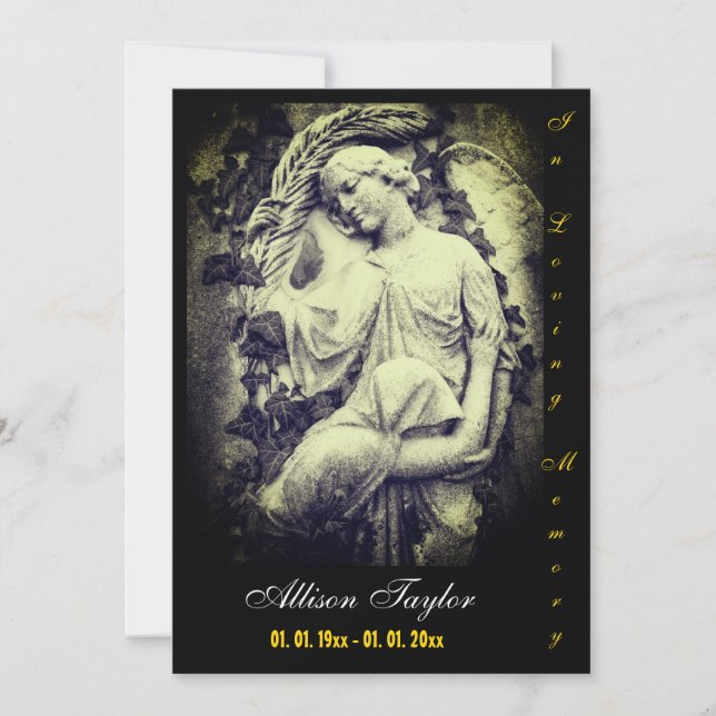 Memorial or Funeral Invitation - with Angel (Front)