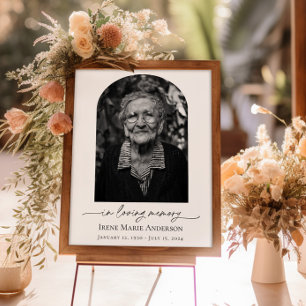 Memorial or Funeral Photo Tribute In Our Hearts  Poster