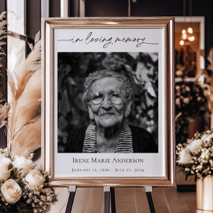 Memorial or Funeral Photo Tribute In Our Hearts  Poster