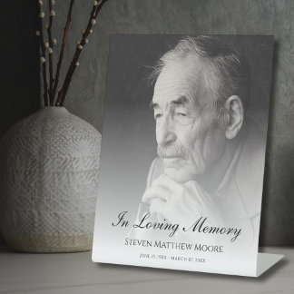 Memorial or Funeral Photo Tribute Pedestal Sign