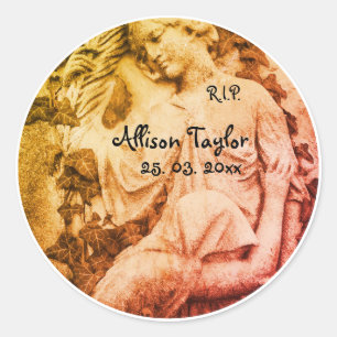 Memorial or Funeral Sticker - Mourning with Angel