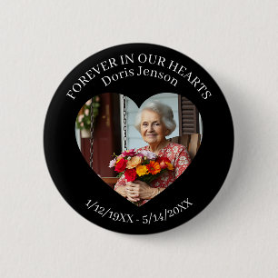 Memorial or Vigil Keepsake Forever in our Hearts 6 Cm Round Badge