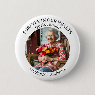 Memorial or Vigil Keepsake   Forever in our Hearts 6 Cm Round Badge