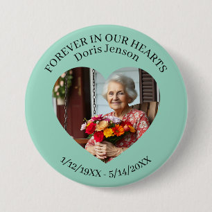 Memorial or Vigil Keepsake Forever in our Hearts 7.5 Cm Round Badge
