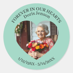Memorial or Vigil Keepsake Forever in our Hearts Classic Round Sticker