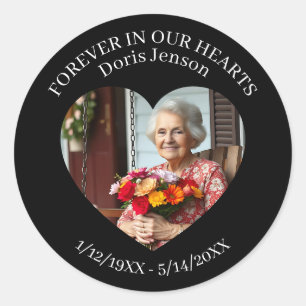 Memorial or Vigil Keepsake   Forever in our Hearts Classic Round Sticker