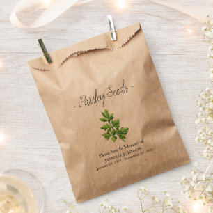 Memorial Parsley Seed Funeral Favour Bags