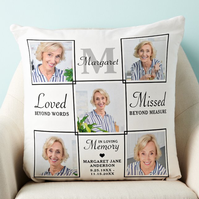 Memorial Personalised 5 Picture Loving Memory Cushion (Creator Uploaded)