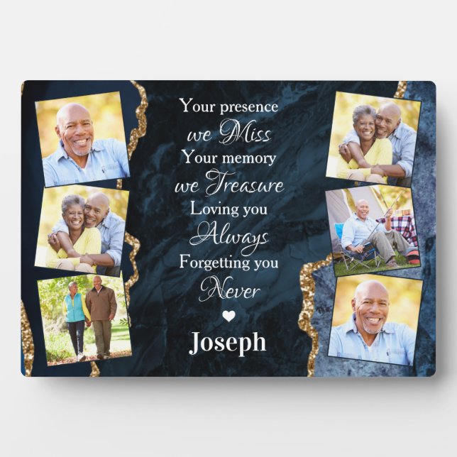 Memorial Personalised 6 Picture In Loving Memory Plaque (Front)