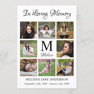 Memorial Personalised 8 Photo Service Funeral Programme