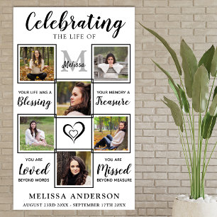 Memorial Personalised Photo Collage Funeral Poster